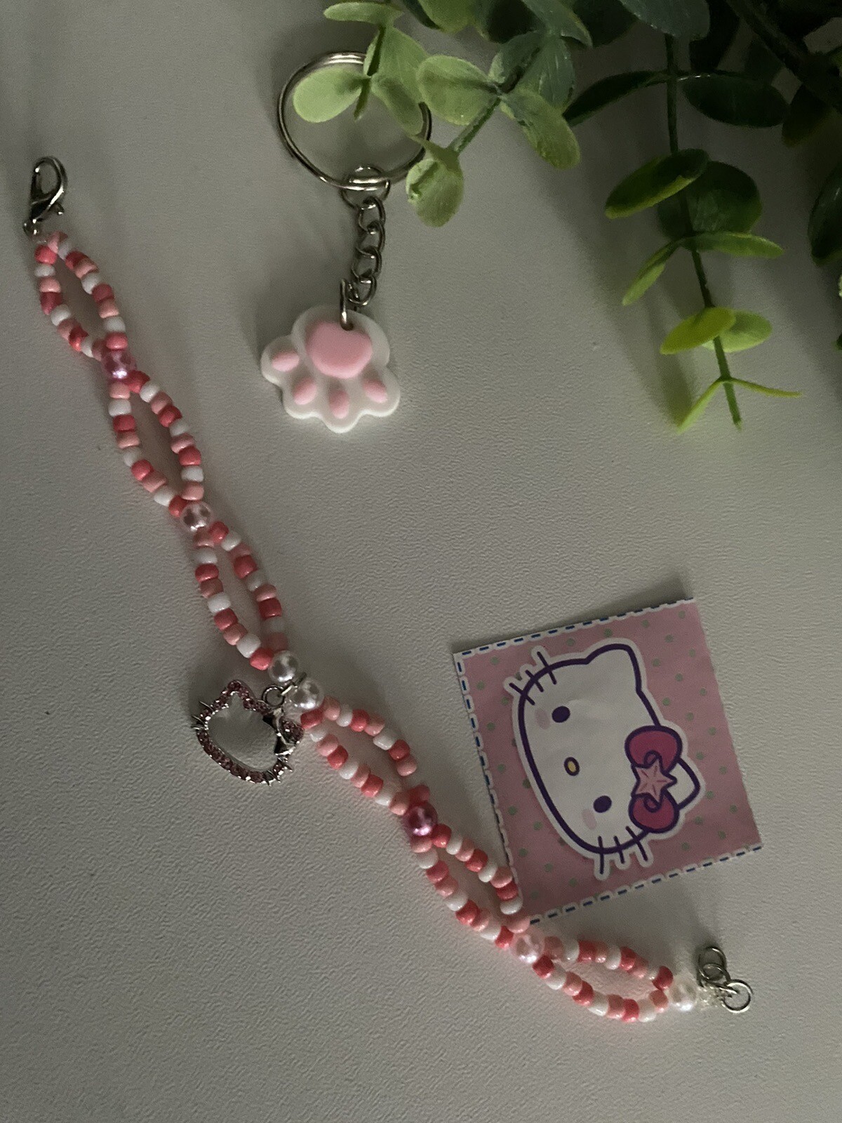 sanrio hello kitty bracelet,cool patterned wave design with hello kitty charm🩷