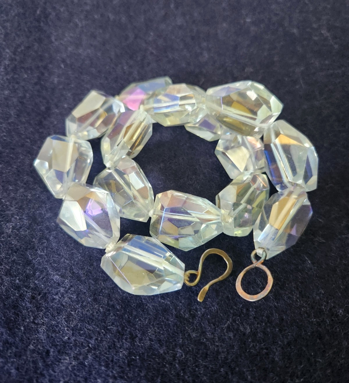 Radiant Rainbow Aurora Borealis Crystal Choker – Faceted Chunky AB Necklace