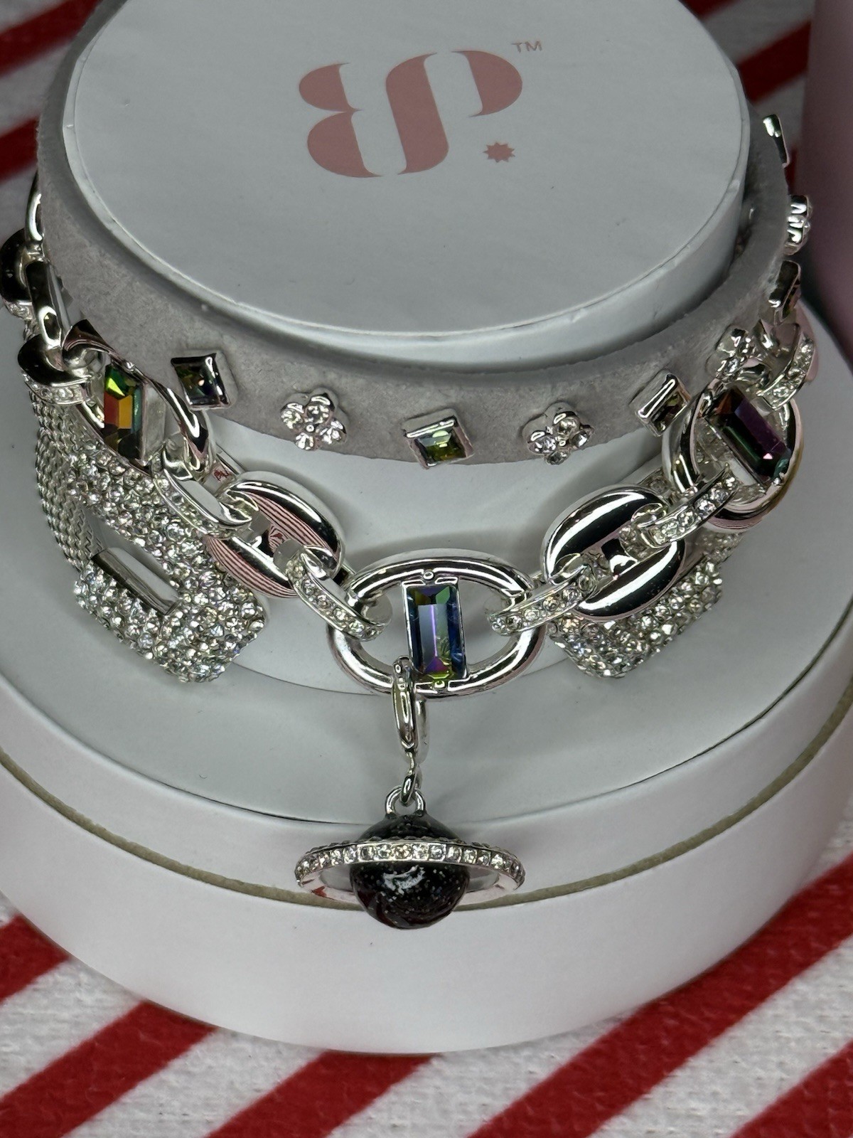 Bomb Party Summer Stack 2026 Orbiting Opulence Planet Saturn Silver Bracelet