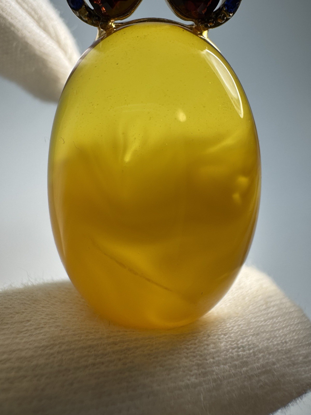 Natural Baltic Amber Pendant Butterscotch Egg Yolk in Sterling Silver 18.4g