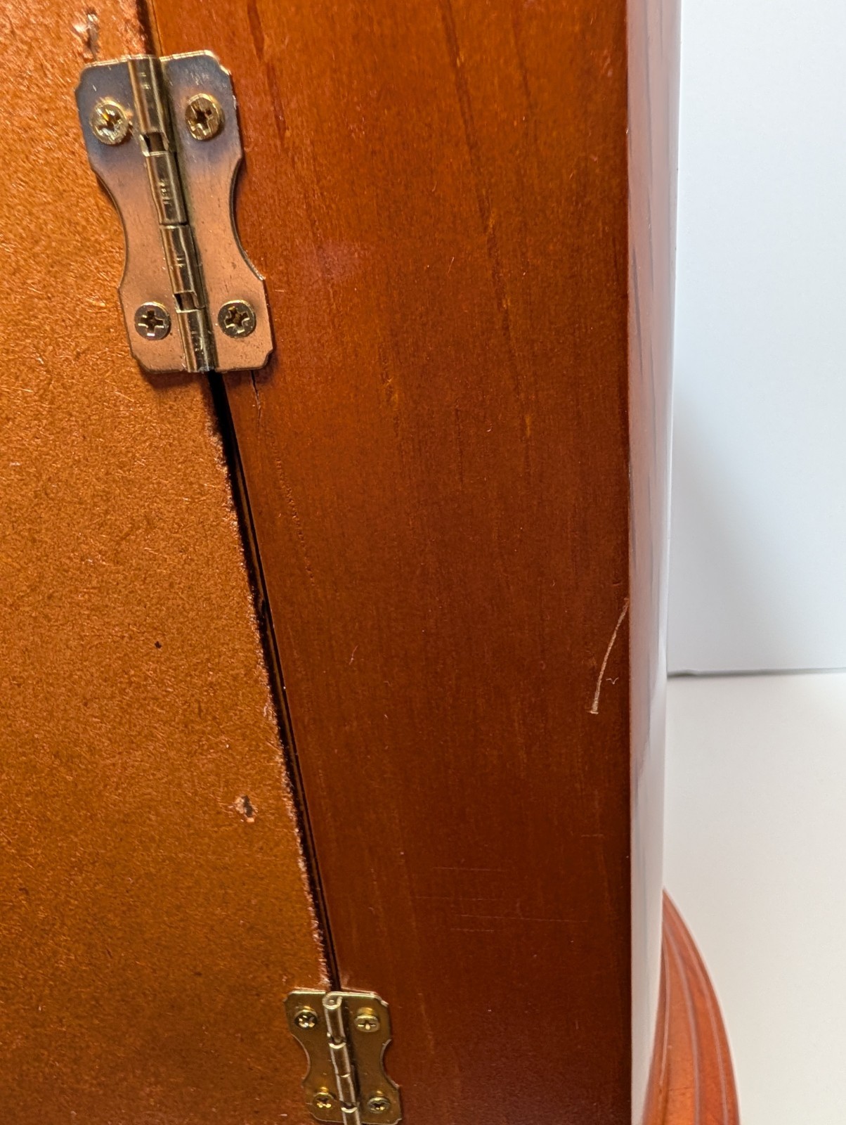 Vintage Solid Wood Jewelry Cabinet – Table Top Armoire 15.5”x13”x8.25” Nice!