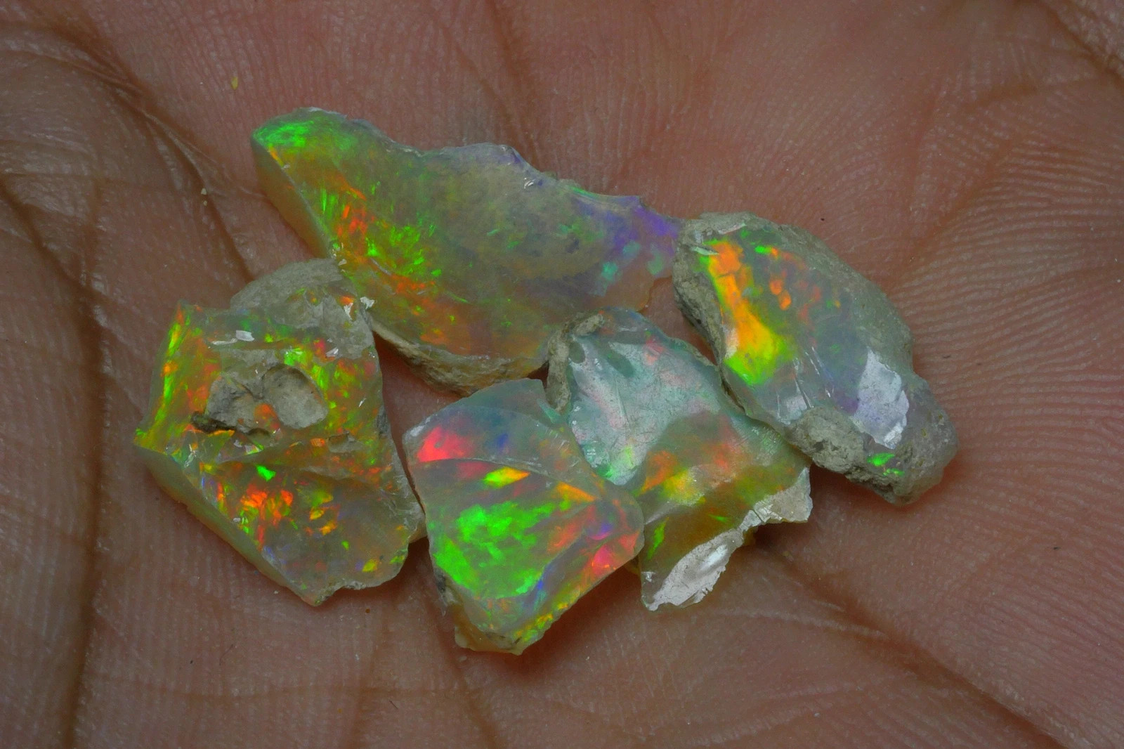 Cut Grade Opal Rough Lot AAA Grade 5 Pieces Large Size Ethiopian Welo Opal Raw