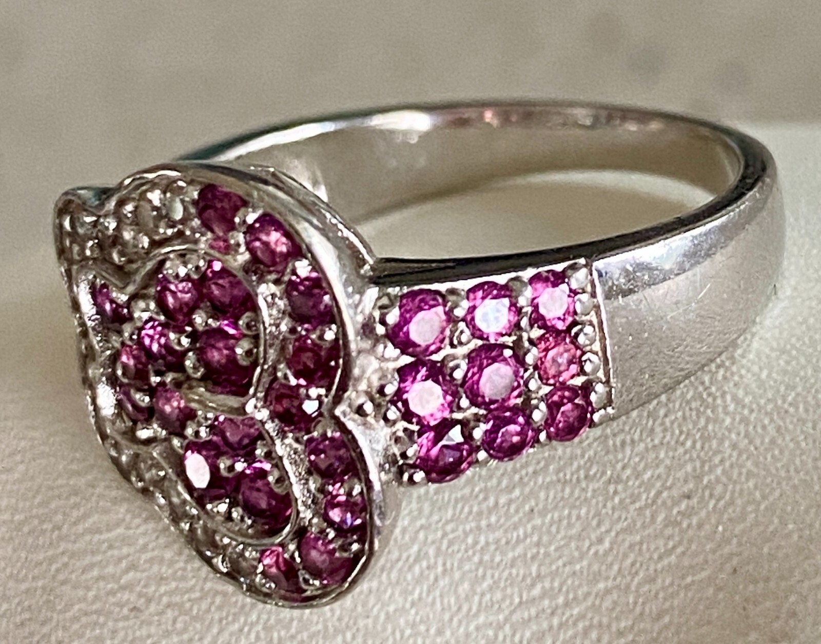 BBJ Pink Sapphire Butterfly Ring 925 Bangkok Ratnaraj Jewelers Size 8 Silver