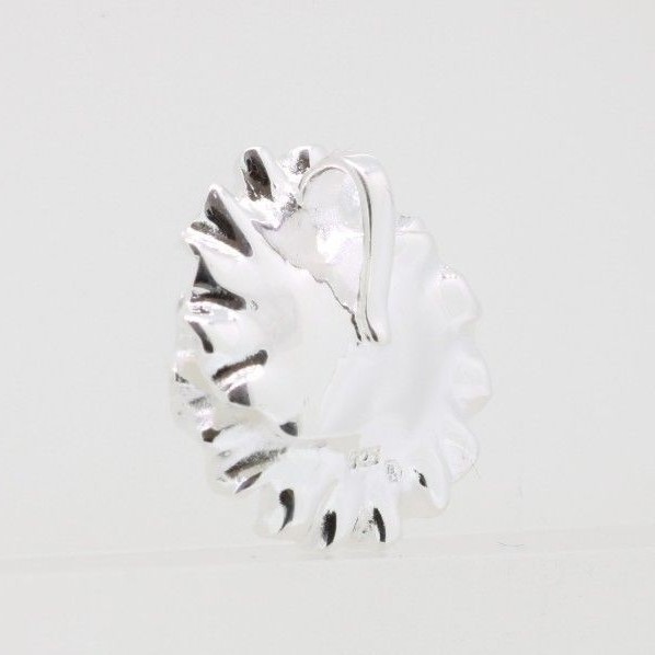 Natural Opal Silver Pendant Flower 925 Sterling Silver Pendant with Stone Round White