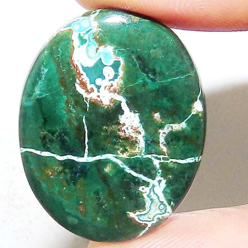 56.05 Cts 100% Natural Green CHRYSOCOLLA Oval Cabochon Loose Gemstone 26X33X5 mm