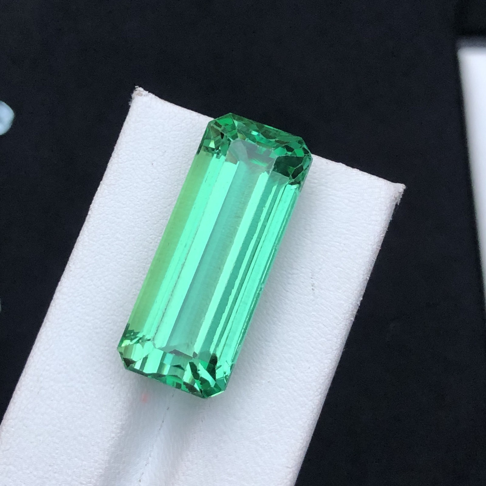 42 Ct Natural Green Kunzite Gemstone Octagon Cut Faceted Loose Collector Stone