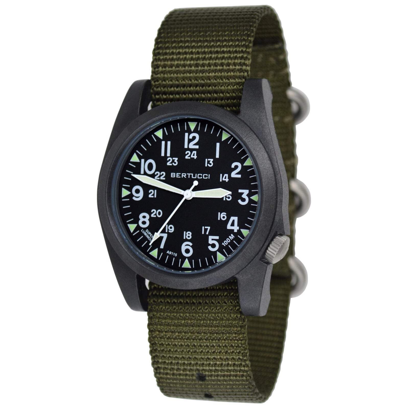Bertucci A-3P Sportsman Vintage Field Olive Black Watch – Brand New