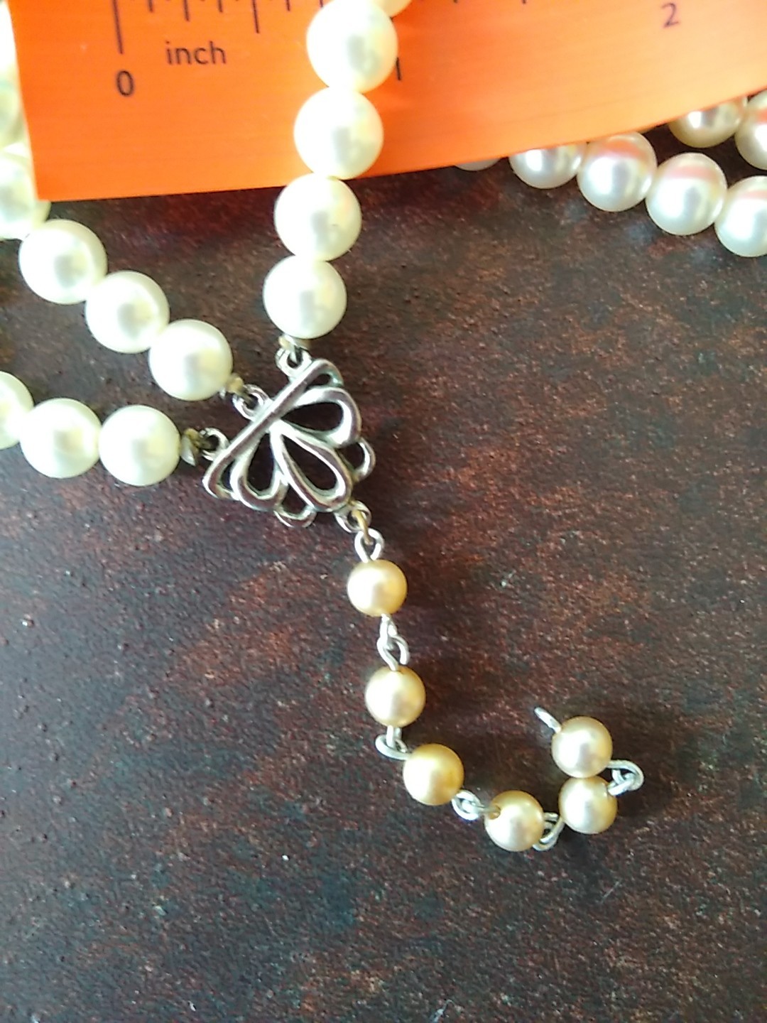 Vintage 3 Strand Faux Pearl Necklace 14 1/2 With 2 1/2 Extension & Bracelet