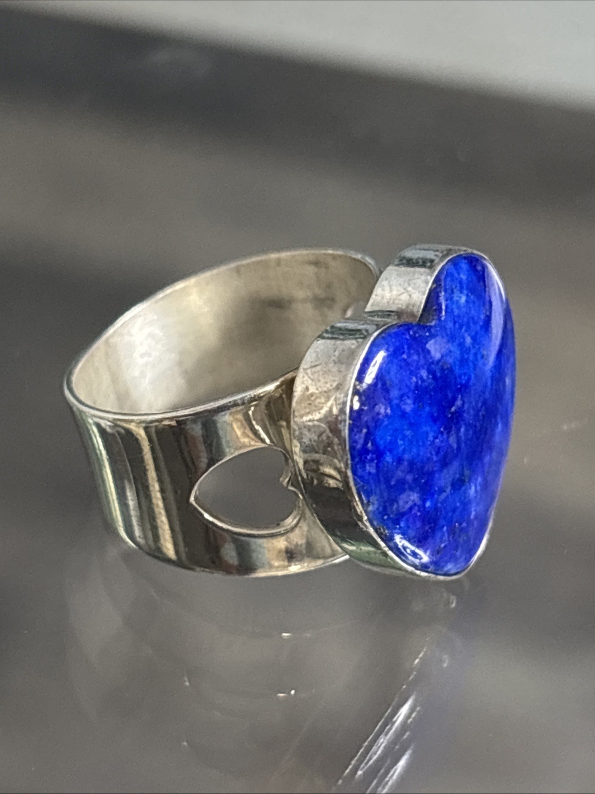 MINE FINDS BY JAY KING DTR Lapis Lazuli Heart Sterling Silver Ring Size 8