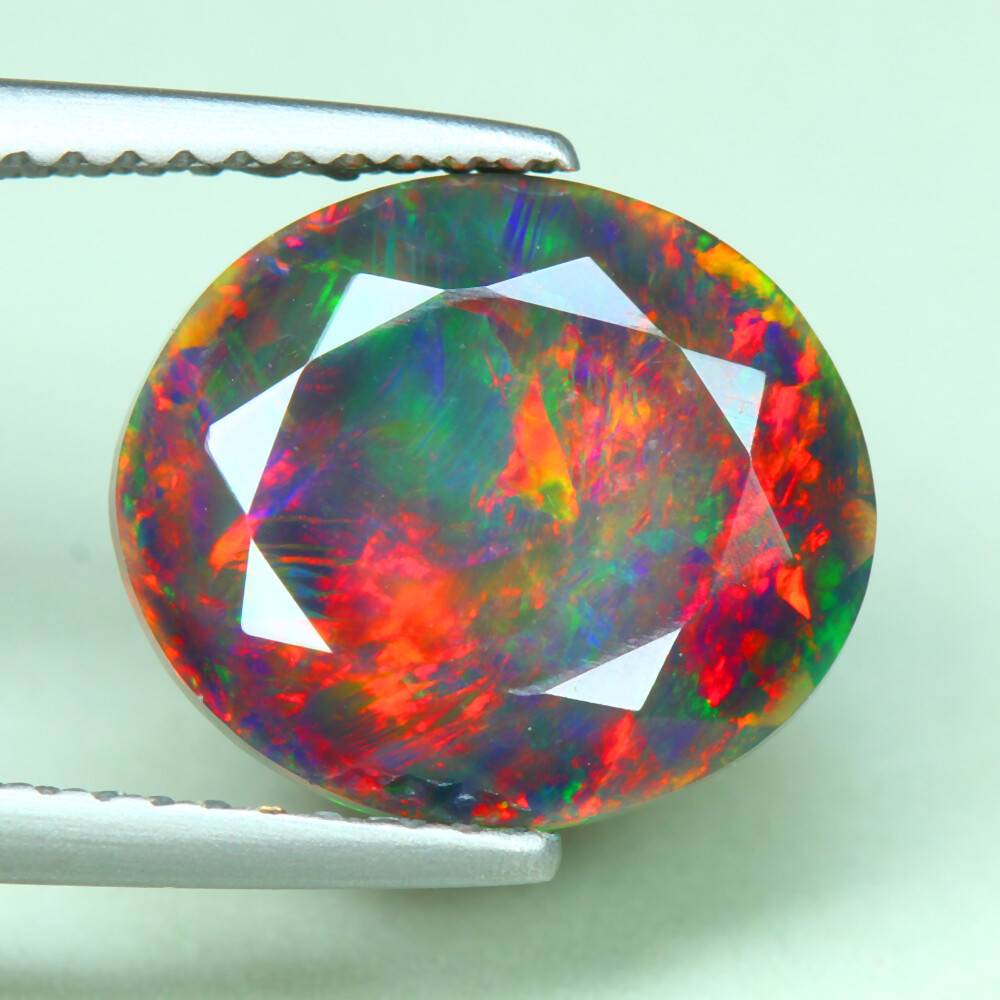 2.23 Cts_Electric Fire_100 % Natural Top 3D Flash Welo Solid Black Fire Opal