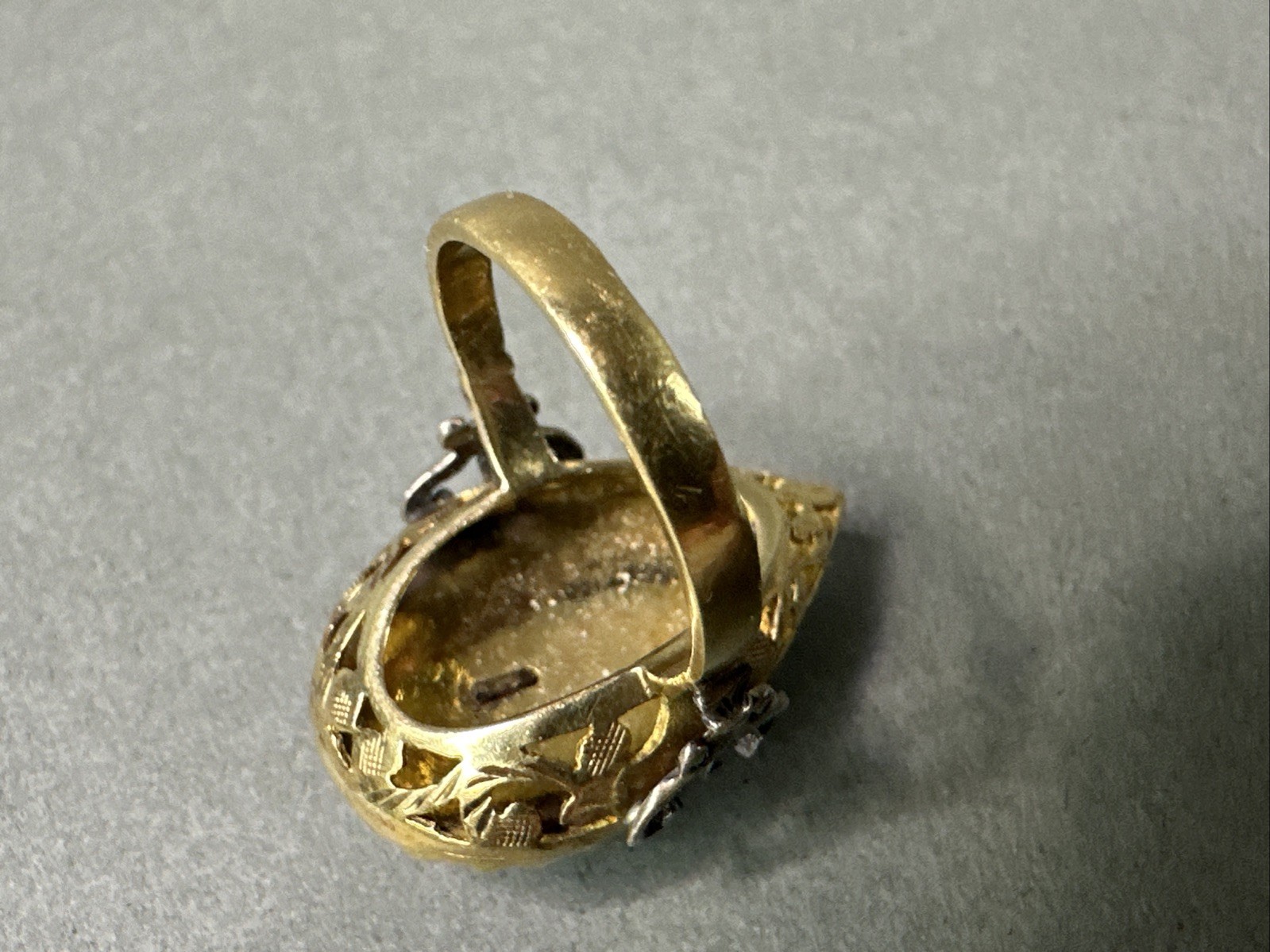 Vtg 1950s Ornate 18k Ruby 9.8g Sz 7 Ring Estate Find NR