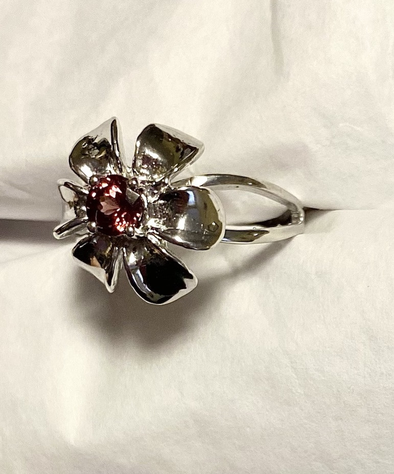 Natural Dark Pink Spinel Ring 925 Sterling Silver Size 8.5🌹