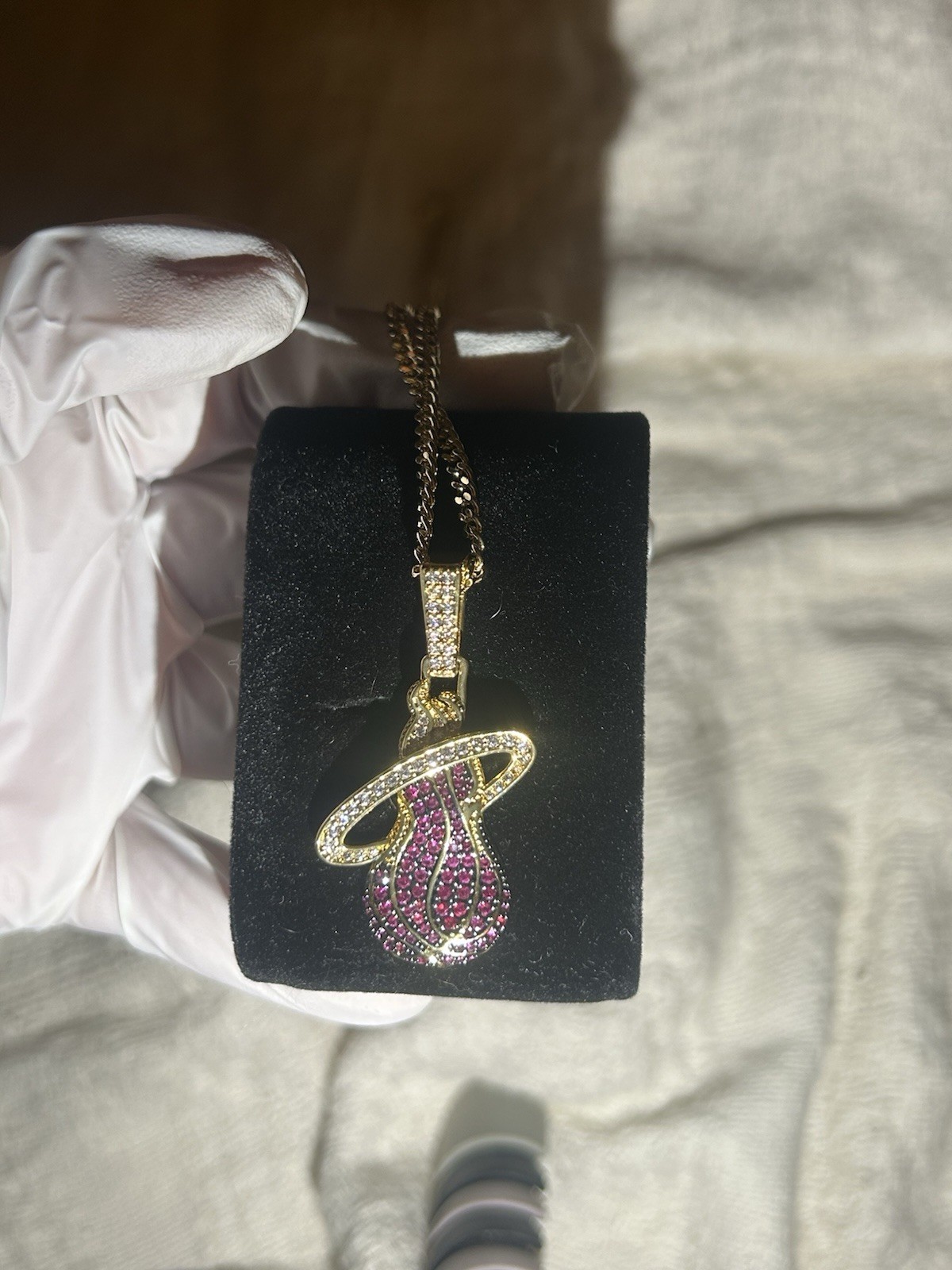 Brand new Miami heat chain 24” 14k gold plated cubic zirconia
