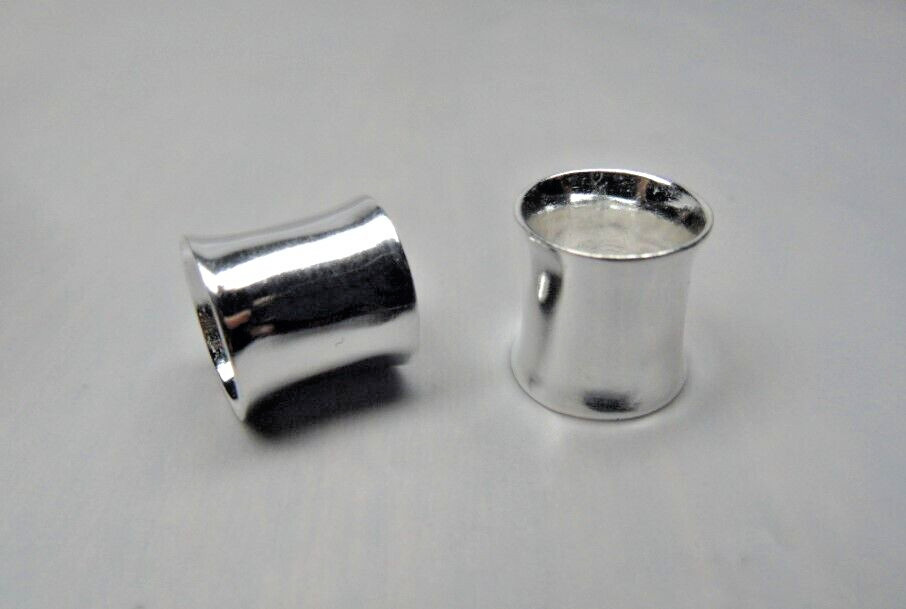 Sterling Silver 925 Earrings, Ear Tunnels and Plugs Gauge Double Flare
