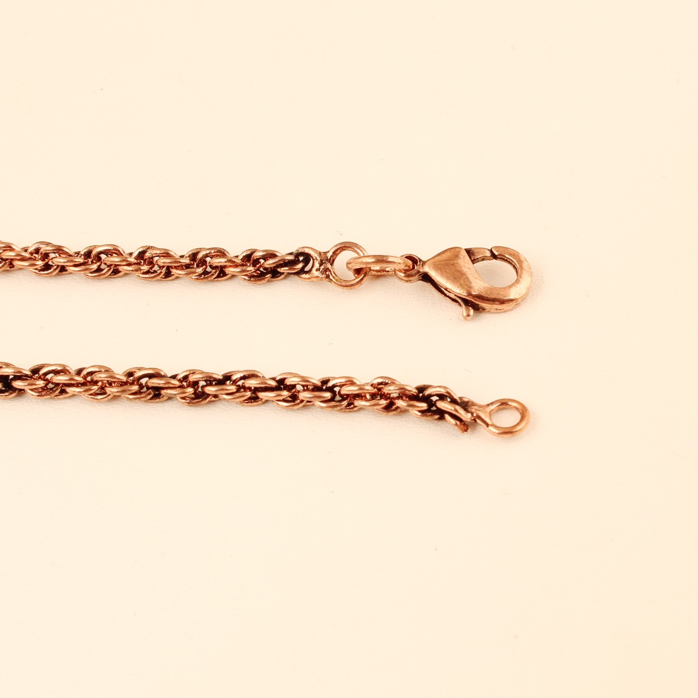 Pure Copper Rope Chain Anklet for Women, Handmade Copper Anklet
