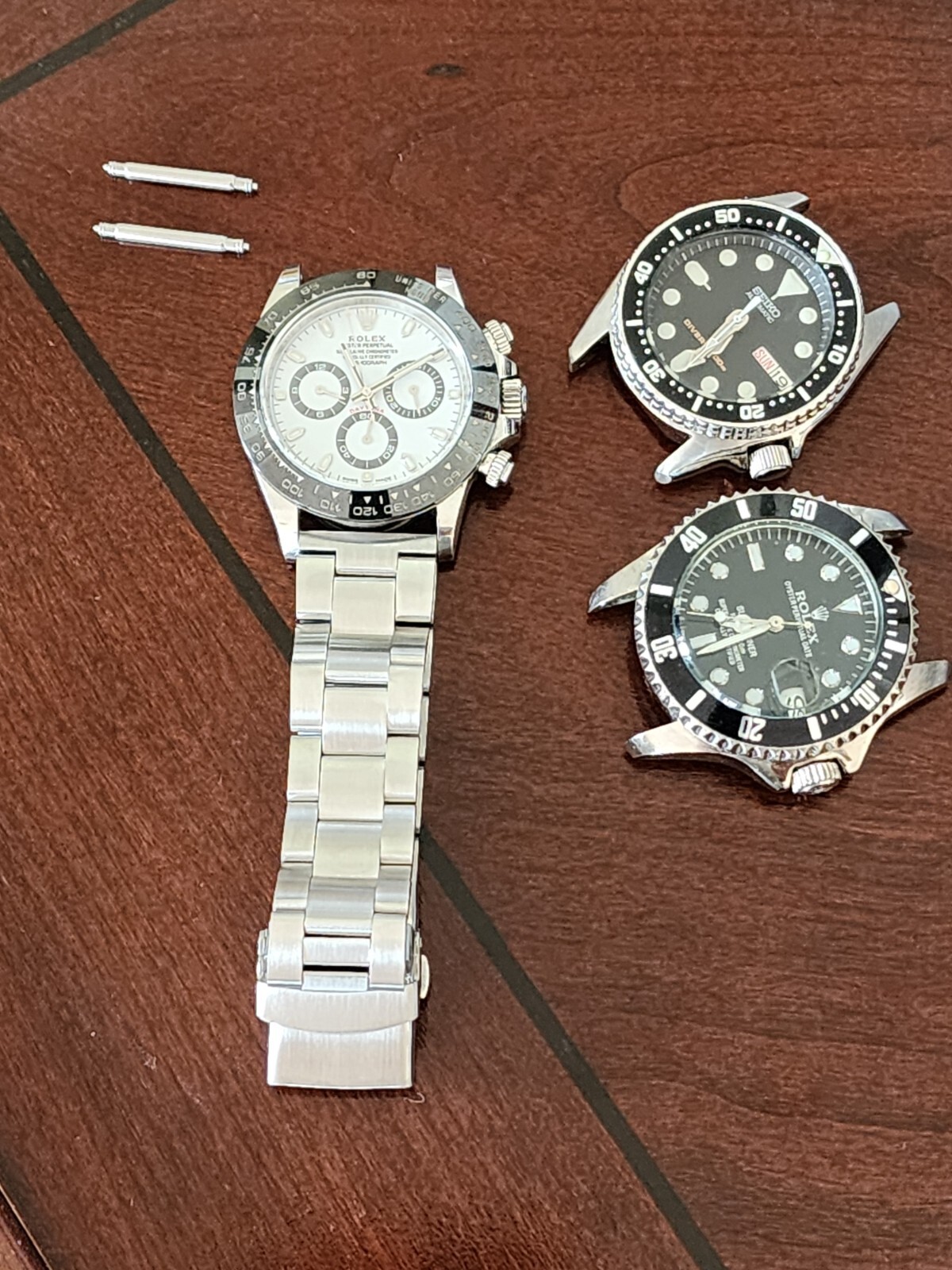 316L Oyster Style 20mm Bracelet STAINLESS STEEL Solid Double Lock + spring bars