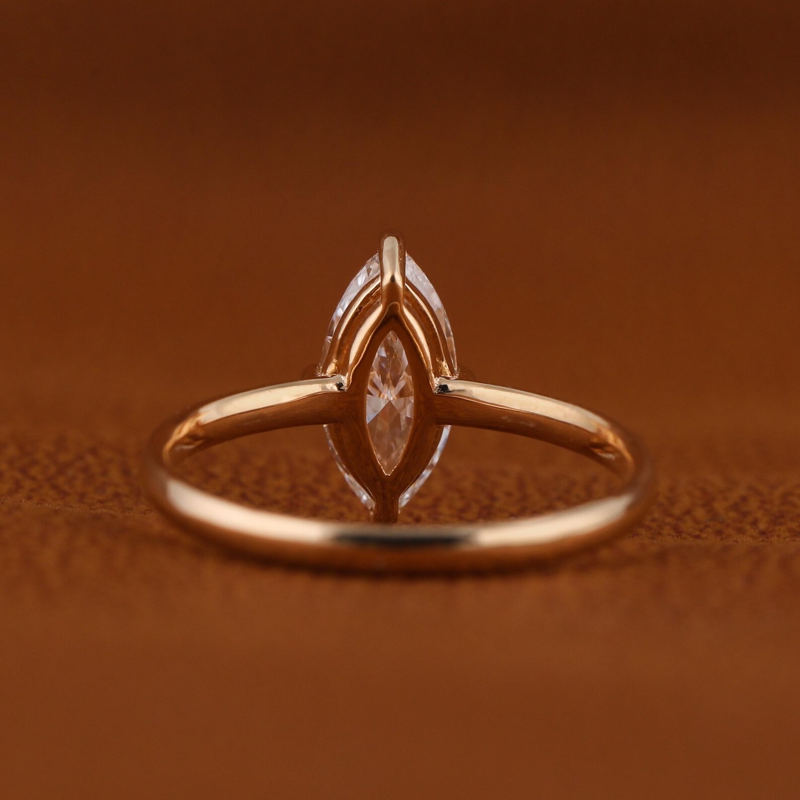 1.00TCW Marquise Cut Natural Diamond Engagement Gift Ring 14k Yellow Gold