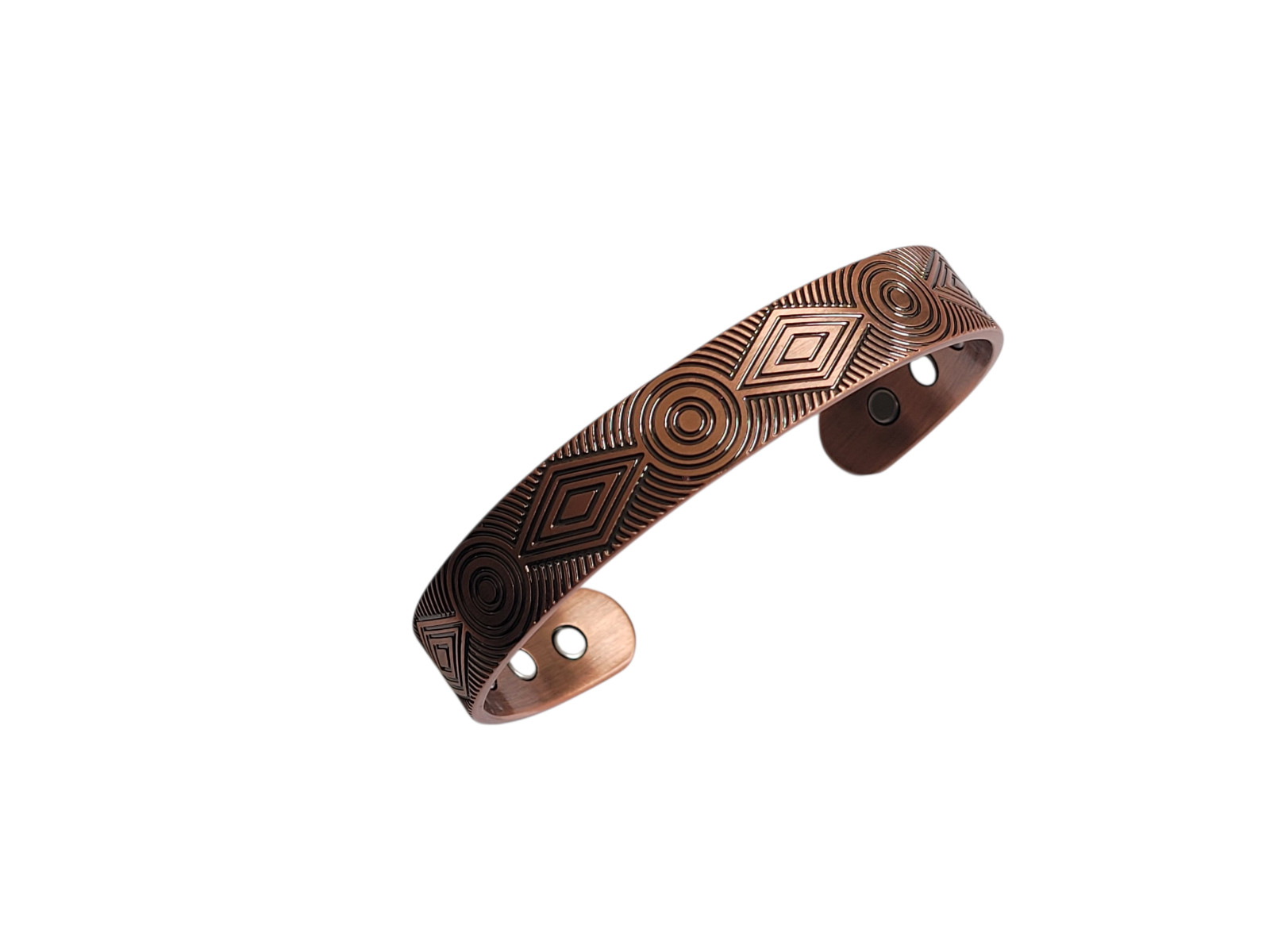 Artisan Pure Solid Copper Magnetic Bracelet Arthritis Therapy Cuff Geometric