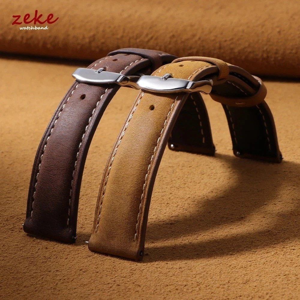 18mm 20mm 22mm Classic Genuine Leather Watch Band Strap Quick Release Wristband