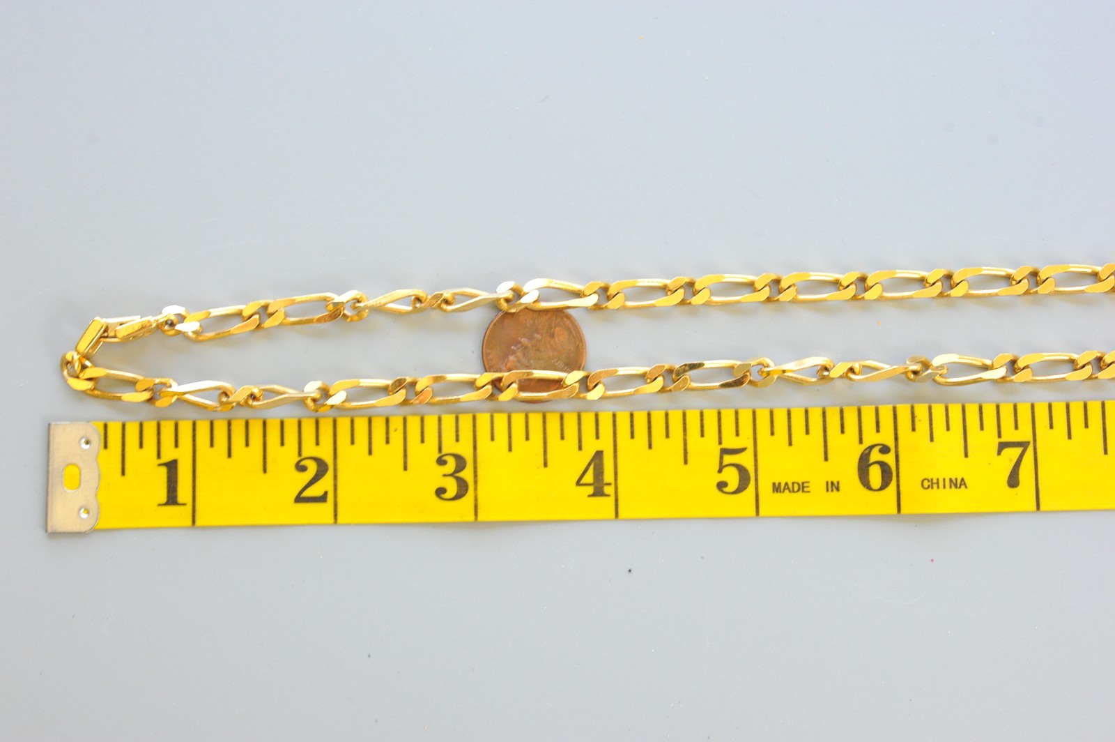 Vintage MONET Figaro Flat Link Gold Tone Chain 30” Long Necklace signed R25