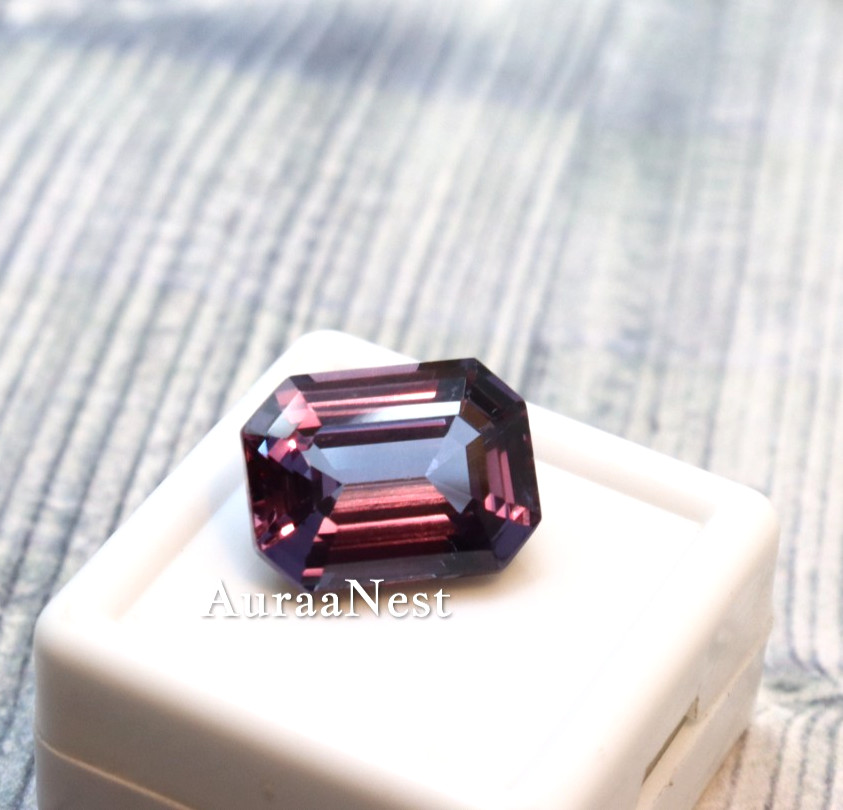 Certified Natural Alexandrite 12.70 Ct Emerald Cut Color Change Gemstone Rare Co