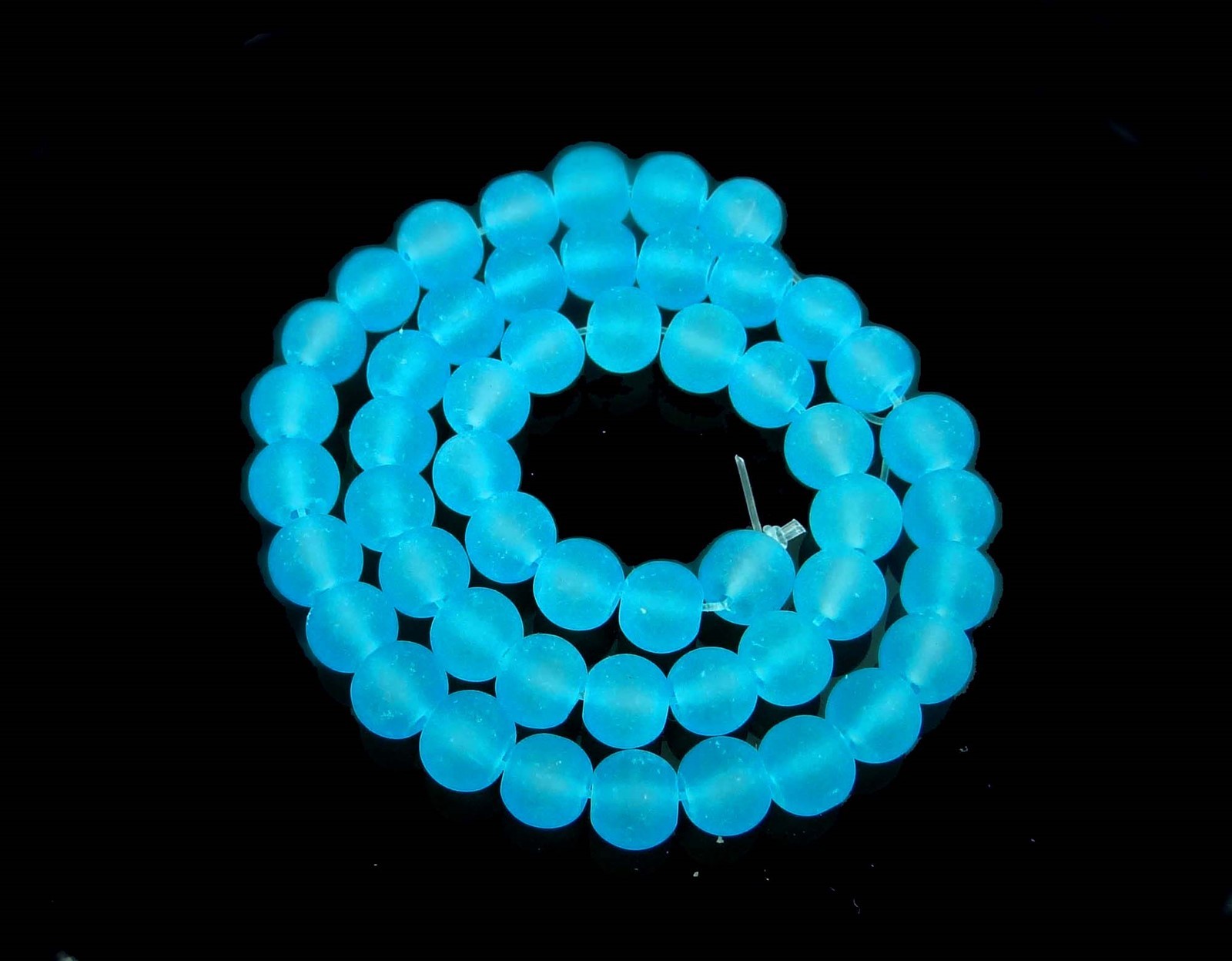 50 Czech Frosted Sea Glass Round / Rocaille Beads Matte – Seafoam Blue 6mm