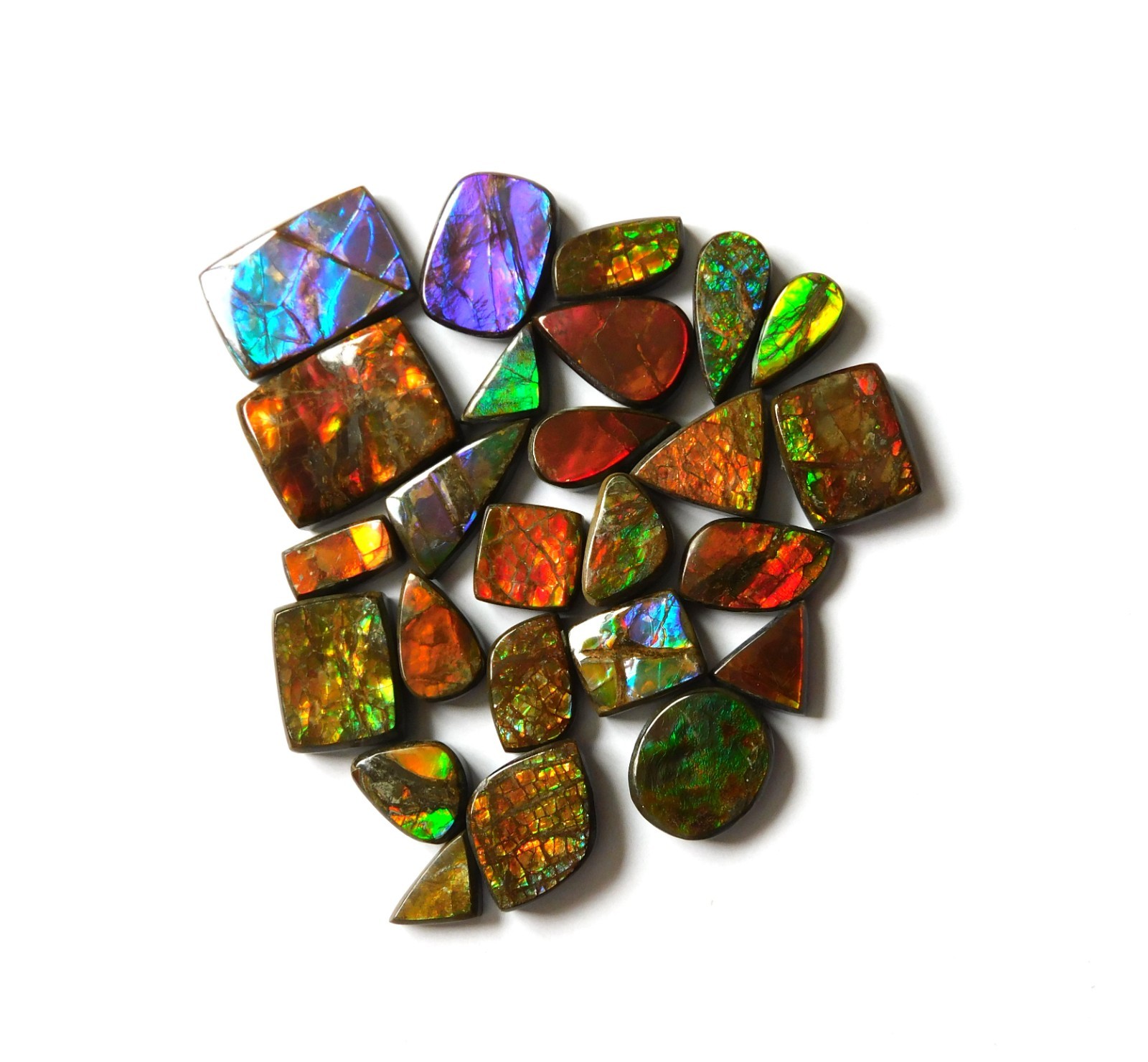 114.75 Cts Natural Ammolite 25 Pcs Lot Loose Cabochon Gemstone CN05