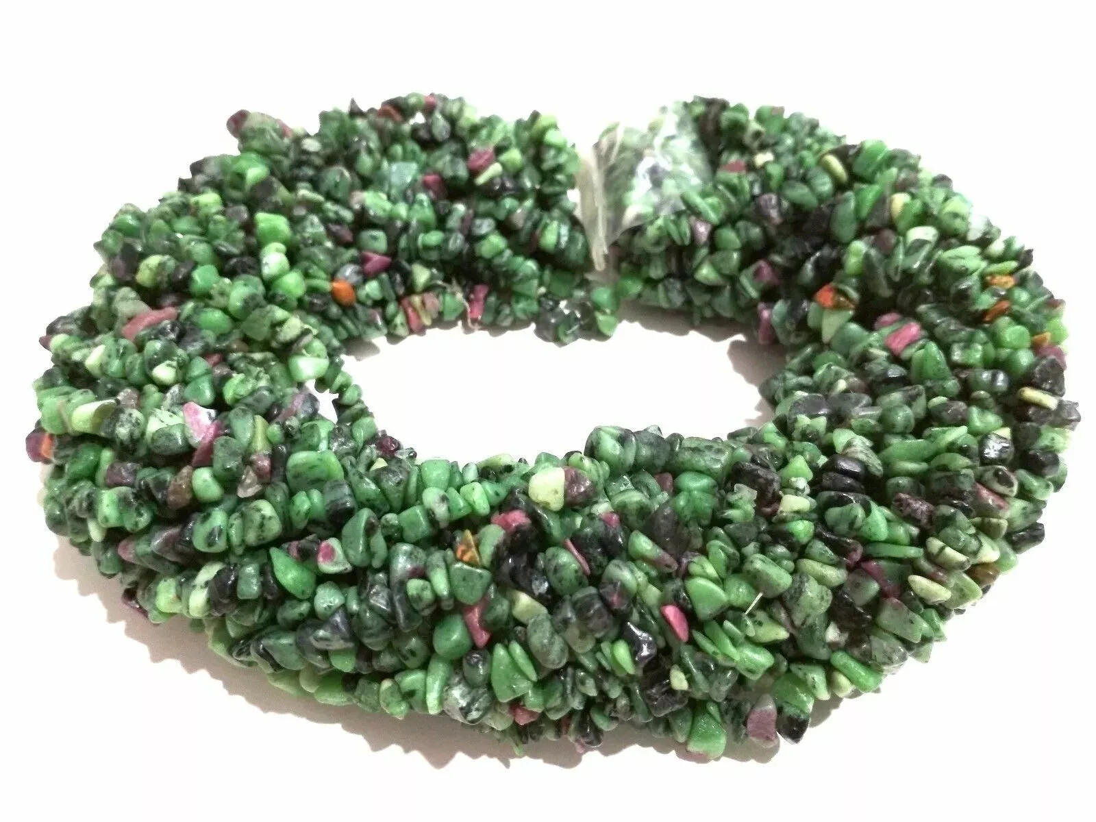 1 Strand Natural Ruby Zoisite Chips Nugget Smooth 4-6mm Gemstone Beads 34″inch