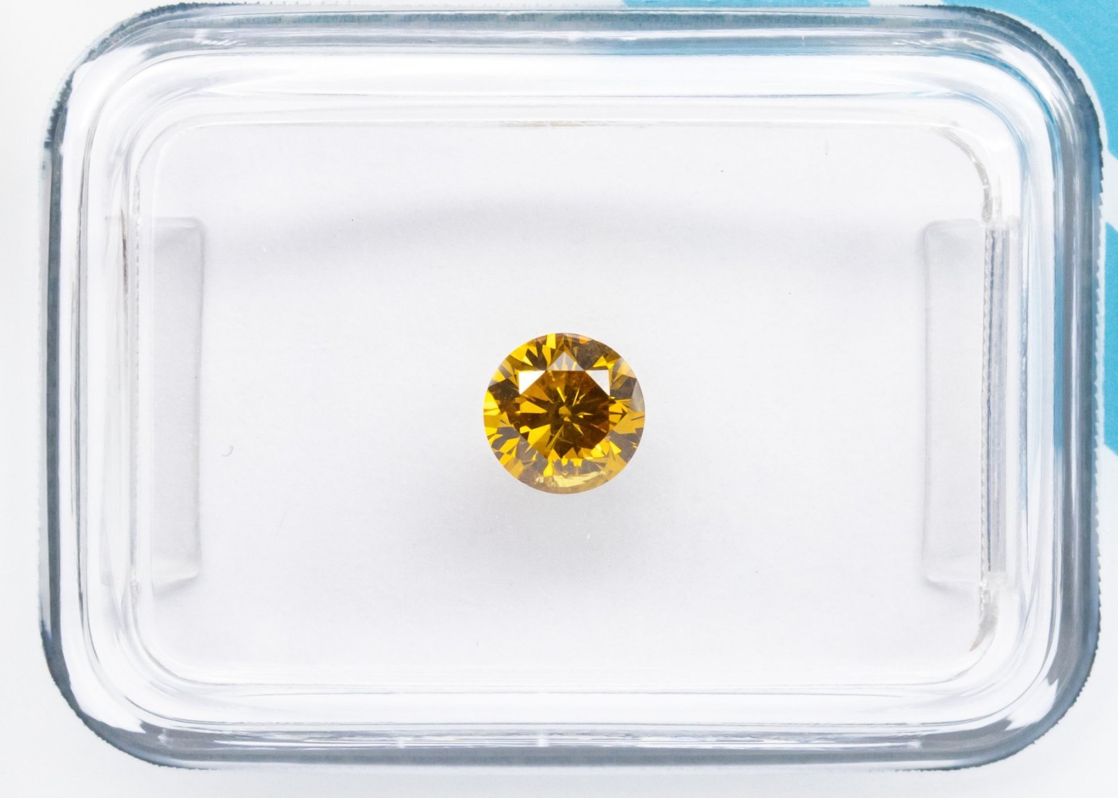 0.36 ct Natural Fancy Intense Brownish Yellow Diamond Round IGI Certified