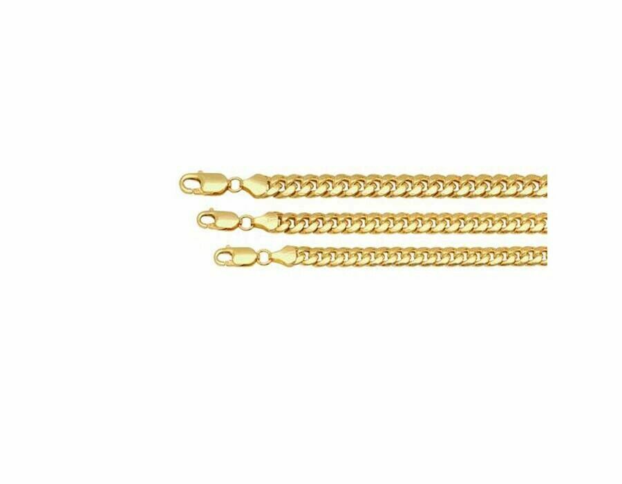 10k Yellow Gold 4mm-5.5mm Miami Cuban Link Chain Necklace Bracelet 7″-30″ Hollow