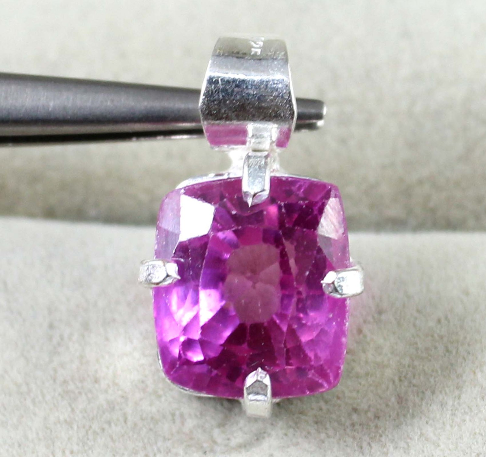 13.20 Ct Natural Cushion Cut Pink Morganite Gemstone Certified Pendant See Video