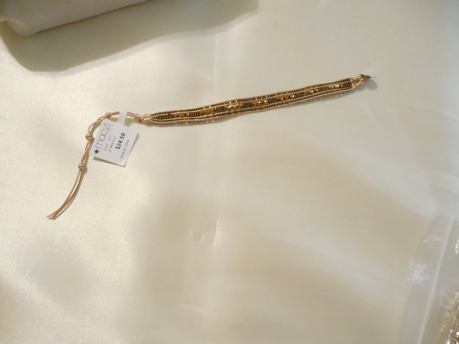 Department Store 7-9 “Adjustable Beaded Macrame Button Clasp Bracelet WW303