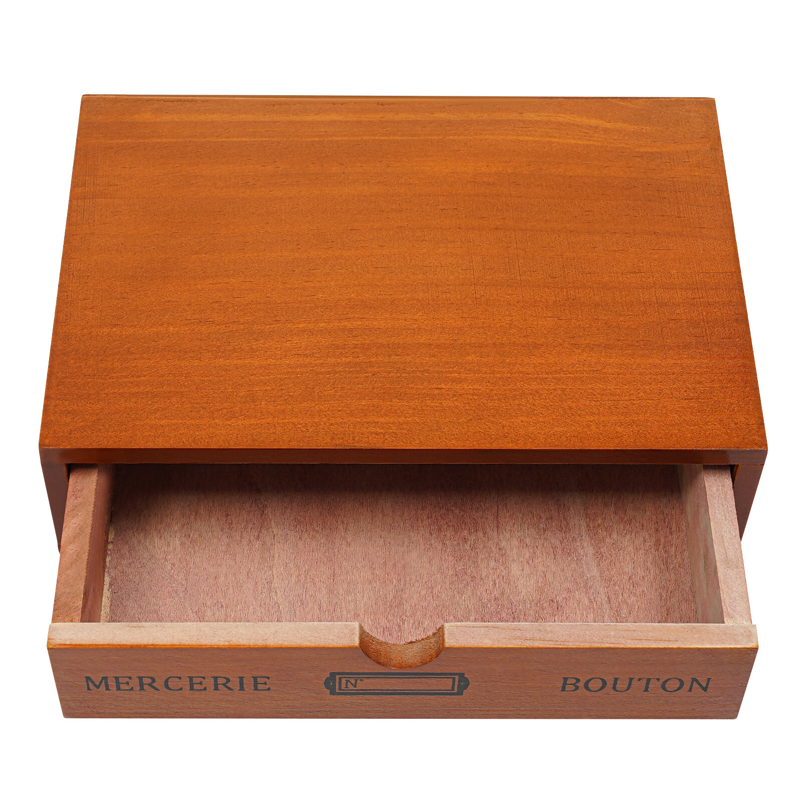 Single-Drawer Storage Box Table-Top Holder Case Wooden Desktop Jewelry Organizer