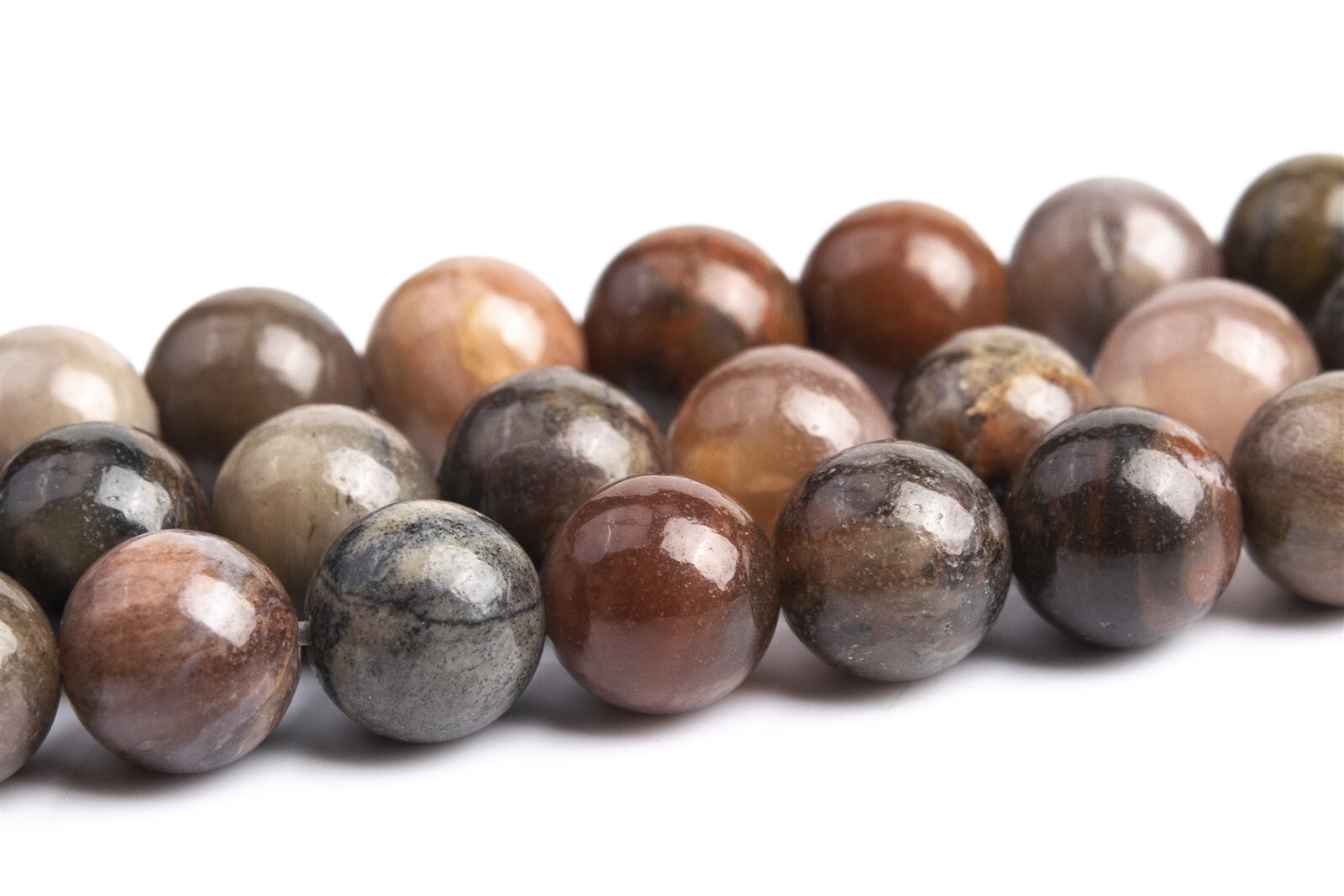 6MM Natural Brown Petrified Wood Jasper Beads Grade AAA Round Loose Beads
