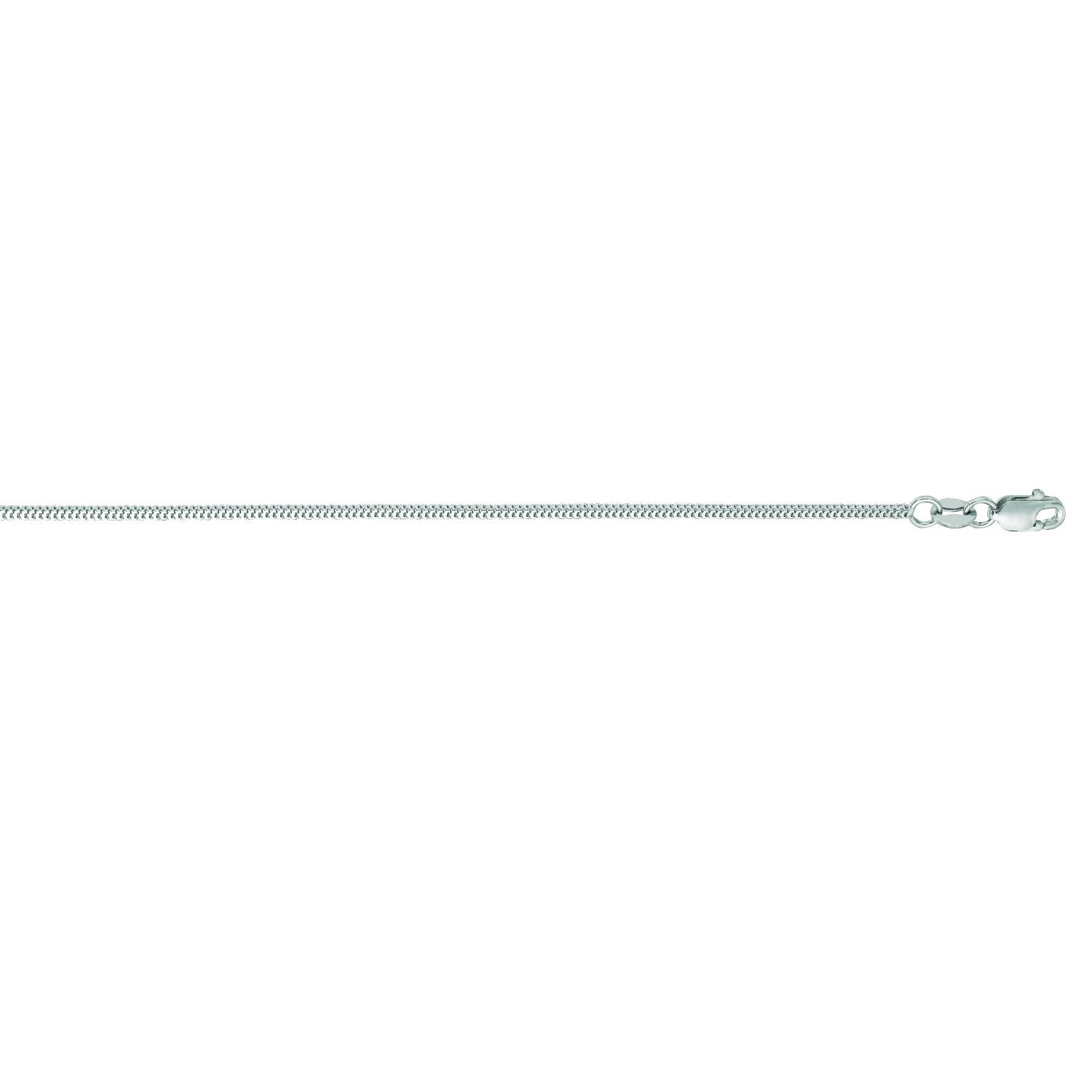 14k White Gold 18″ MILANO Snake Pendant Chain Necklace 2 gram 1.1 MM WMIL010