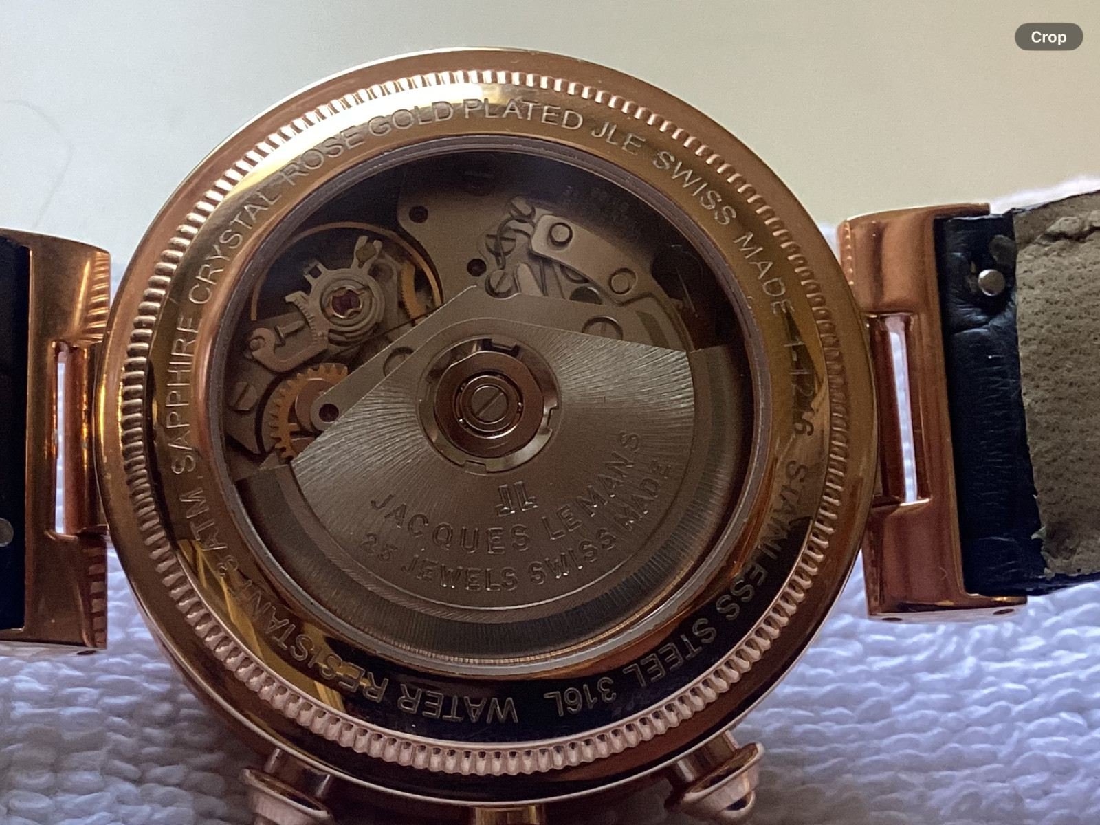 Jacques Lemans Rose Gold Swiss Chronograph , Valjoux 7750 Movement Rare Vtg. NIB