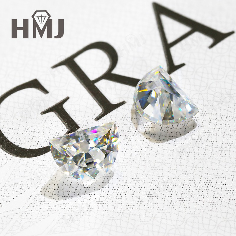 Wholesalers Special Moissanite Loose Stones Half Moon Gemstone White D Color DIY