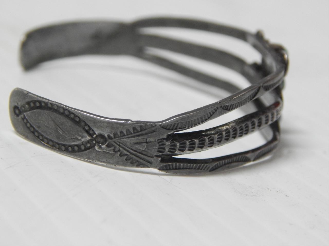 VINTAGE c.1930s FRED HARVEY NAVAJO INDIAN STERLING SILVER TURQUOISE BRACELET