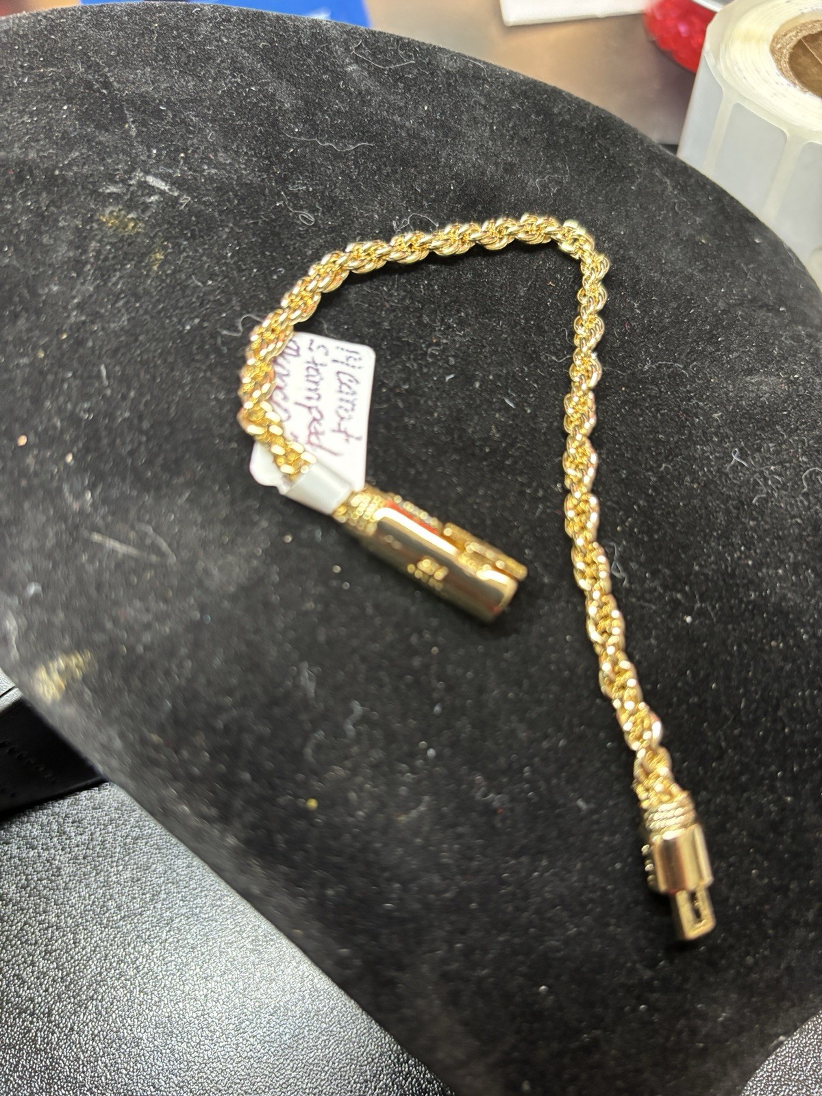 Gold Fill Monaco Stamp Rope Bracelet