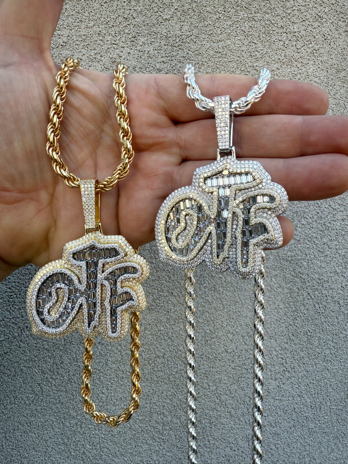 MOISSANITE 925 Silver / Gold Only The Family OTF Iced Hip Hop Necklace Pendant