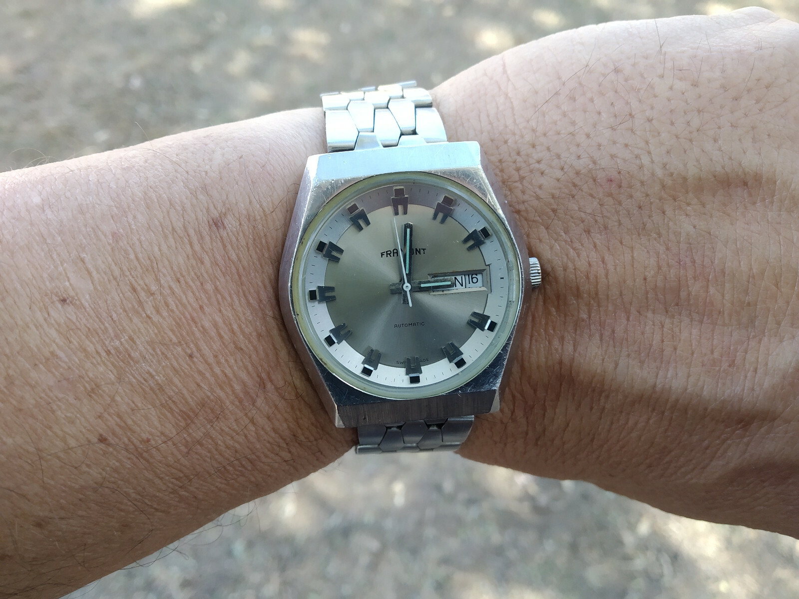FRAMONT AUTOMATIC ETA 2789 BEAUTIFUL MOVEMENT SERVICED WORKING OK RARE UNUSED