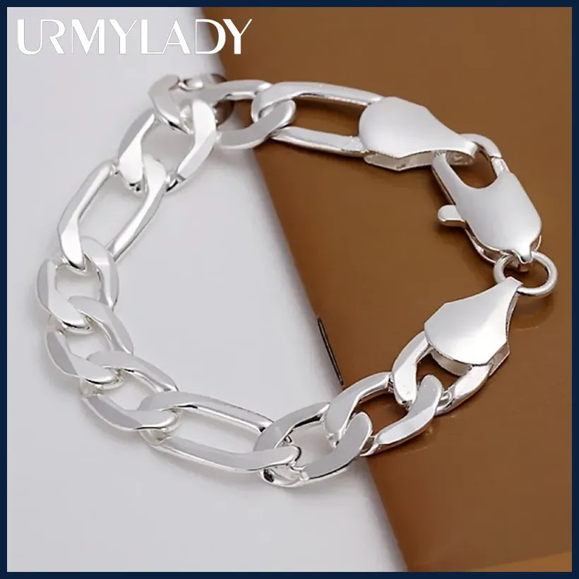 top quality beautiful 925 Sterling Silver Bracelet Jewelry fashion charm Men