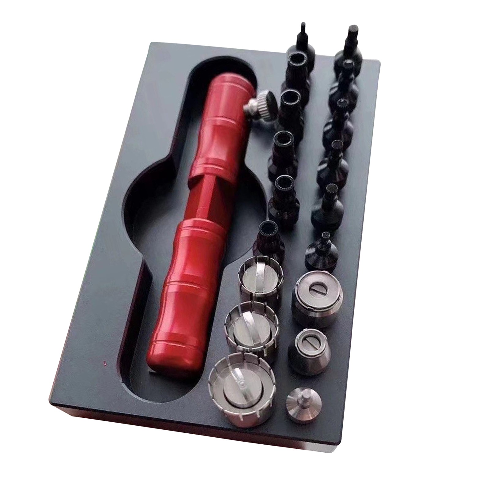 Watch Crown Tube Removal & Installation Tool Pusher Battery Case With Nozzles
