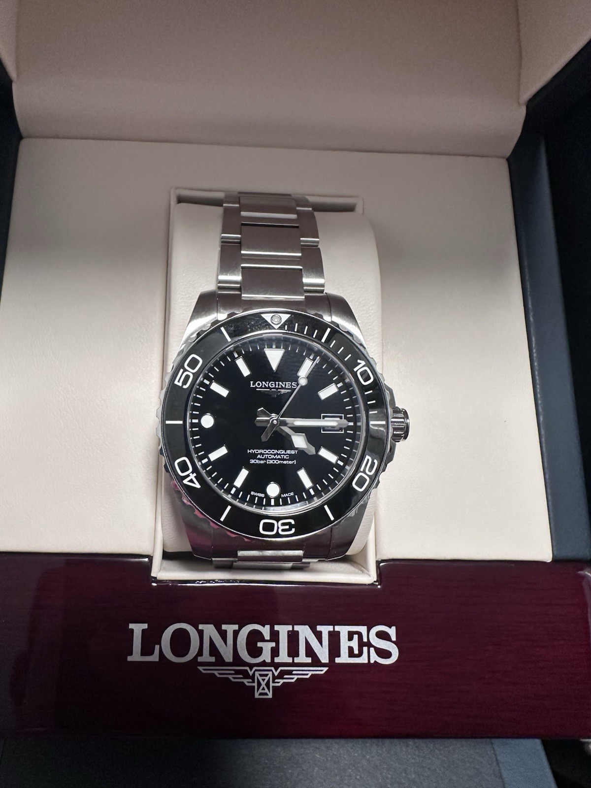 2026 Longines HydroConquest Automatic 39mm Black Dial/Bezel Date Box & Papers