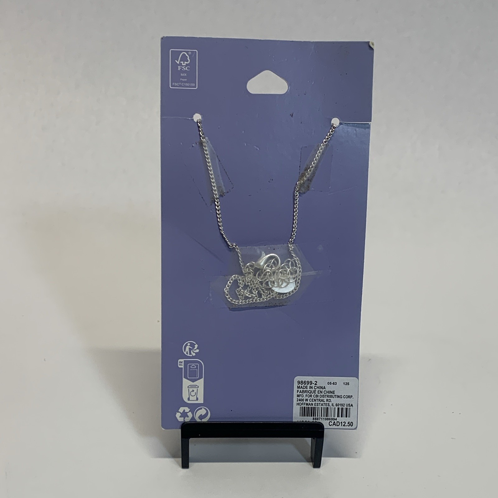 Claire’s Silver Tone Heart Locket Necklace Purple Crystal Butterfly 16 in