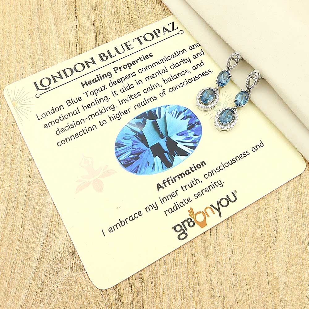 gr8onyou LONDON BLUE TOPAZ | Looking Pure Sterling Silver Earrings