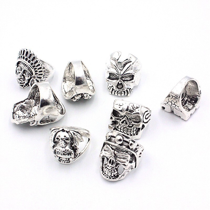Wholesale 25pcs Mixed Men’s Skull Gothic Biker Rings Top Styles Jewelry Lot