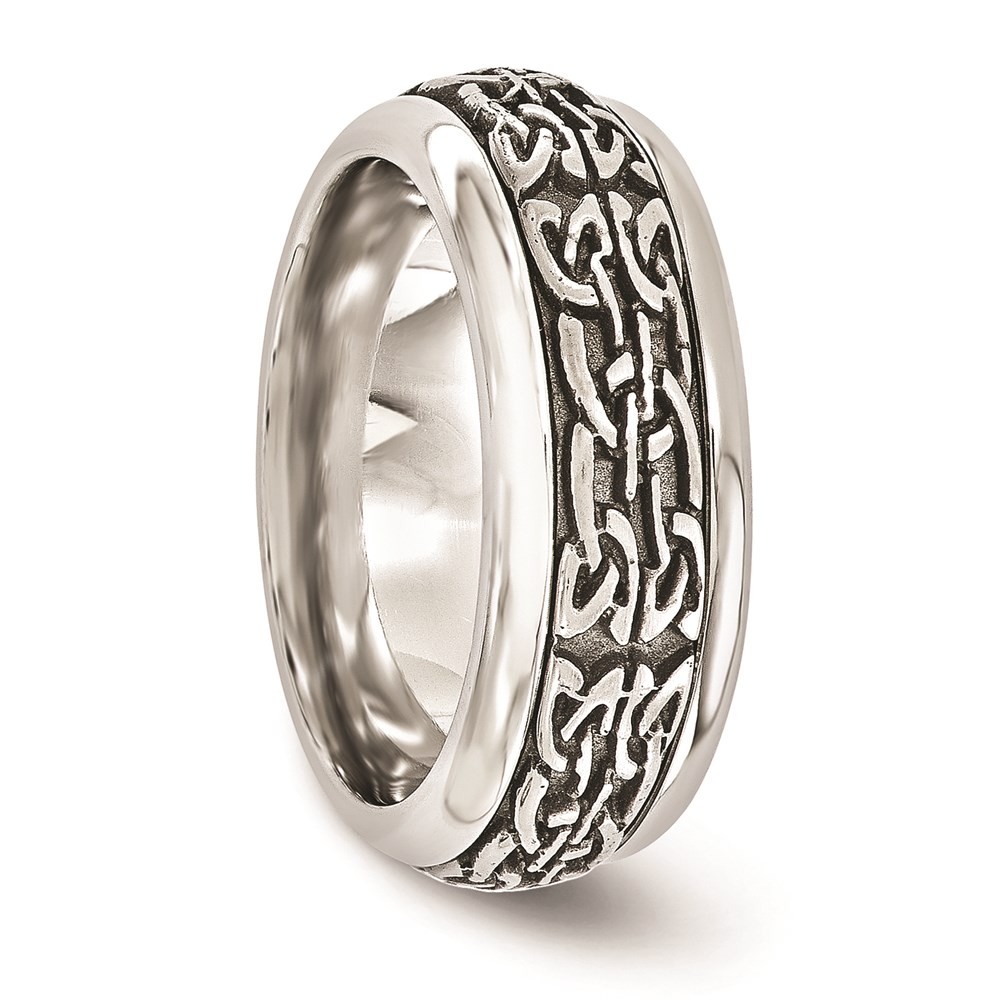 Titanium & Stainless Steel Casted 9mm Band Ring Size 9