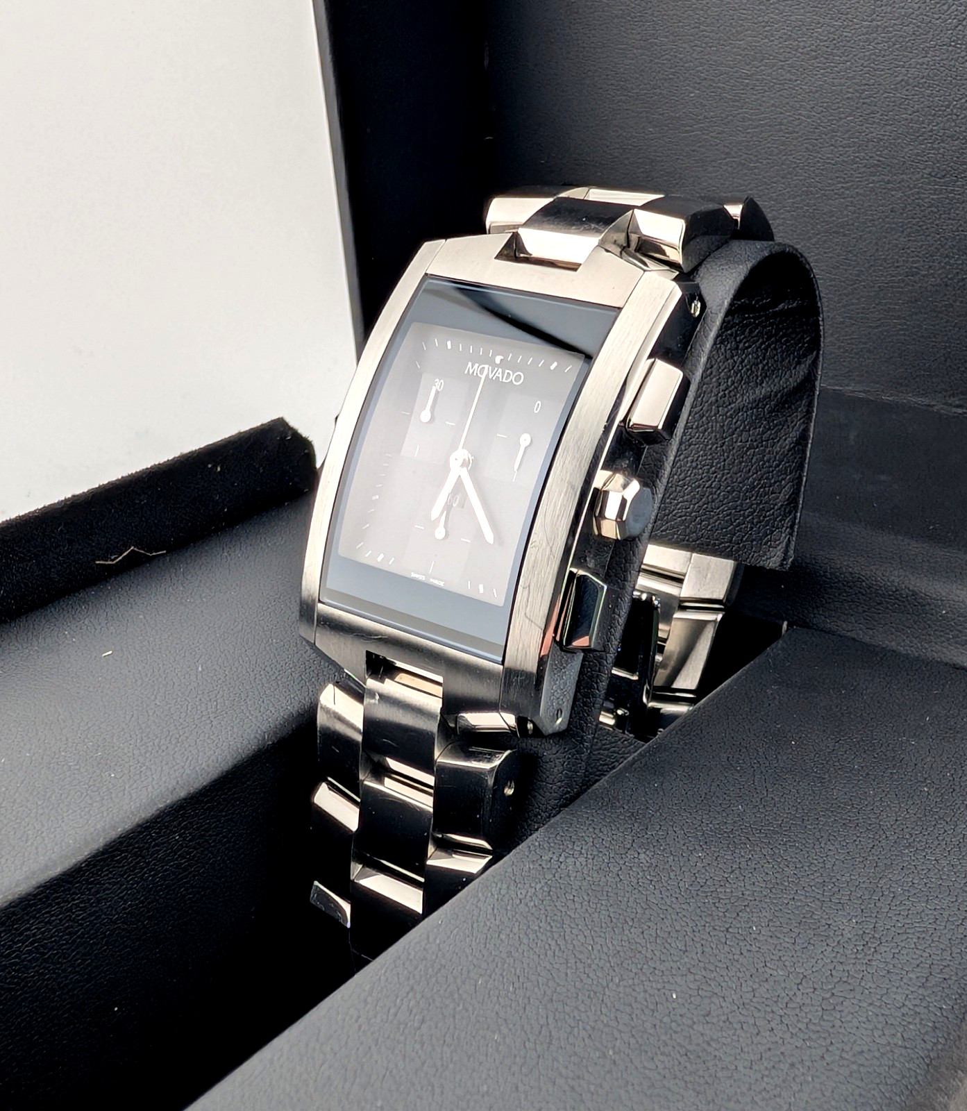 Movado Men’s Eliro Chronograph SS W/2-Tone* Blk Dial #84.H1.1461 ~ Display Model