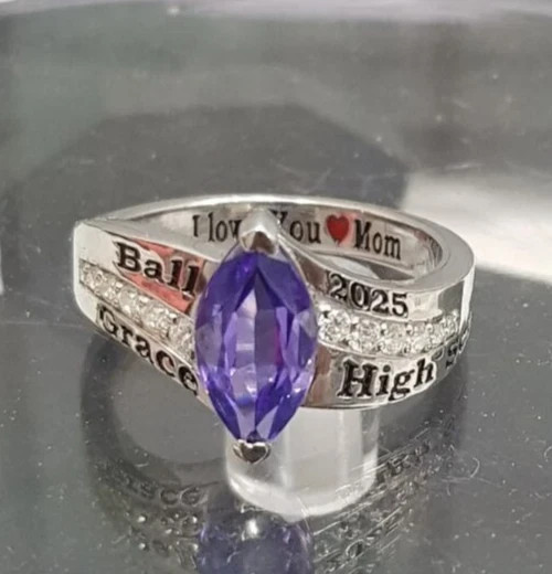 Graduation Class Ring Custom Made High School College Gift 925 Sterling Silver